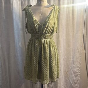 Elegant Green Polka Dot Dress